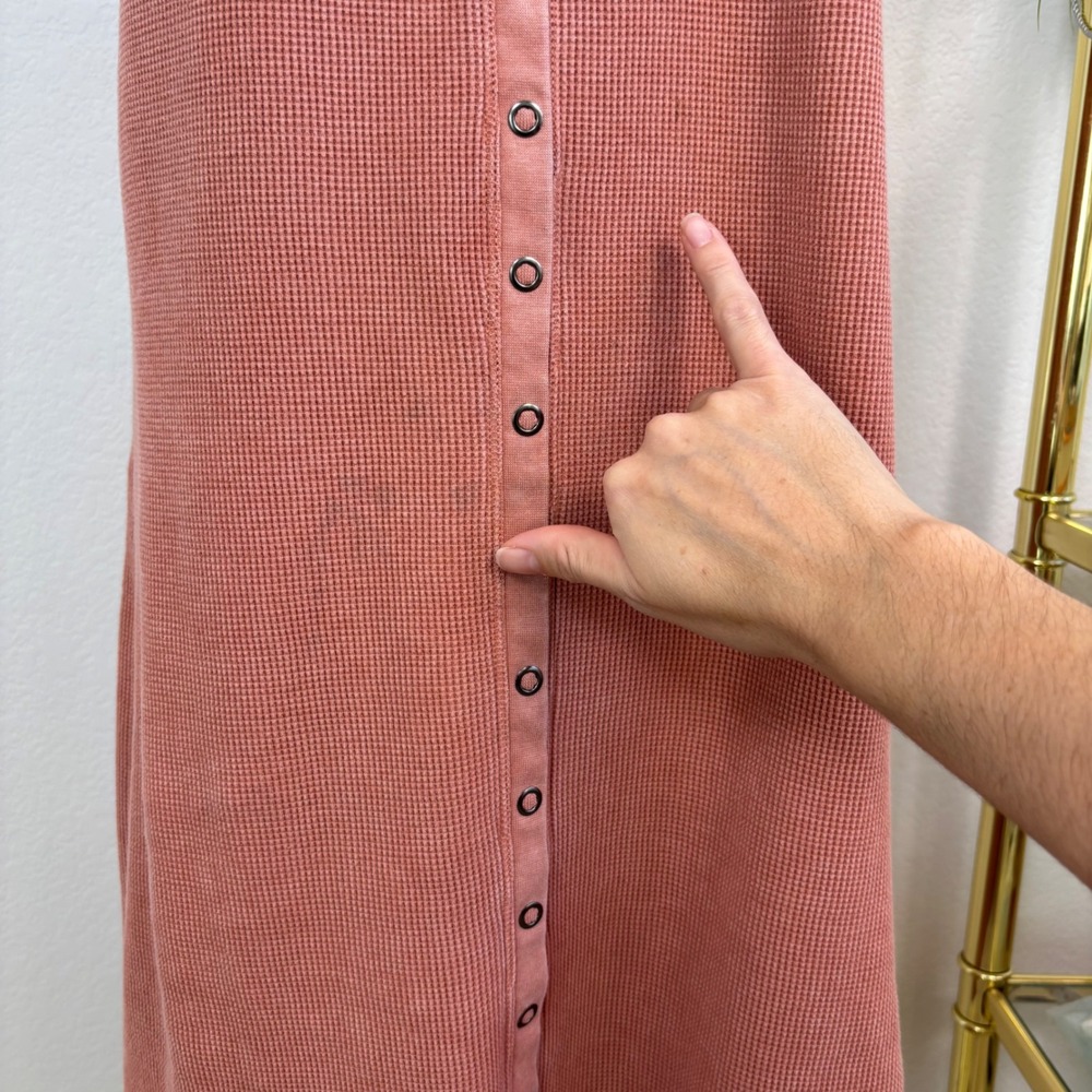 Daily Practice by Anthropologie Rose Waffle Knit Button Front Midi Dress Small - Picture 3 of 16